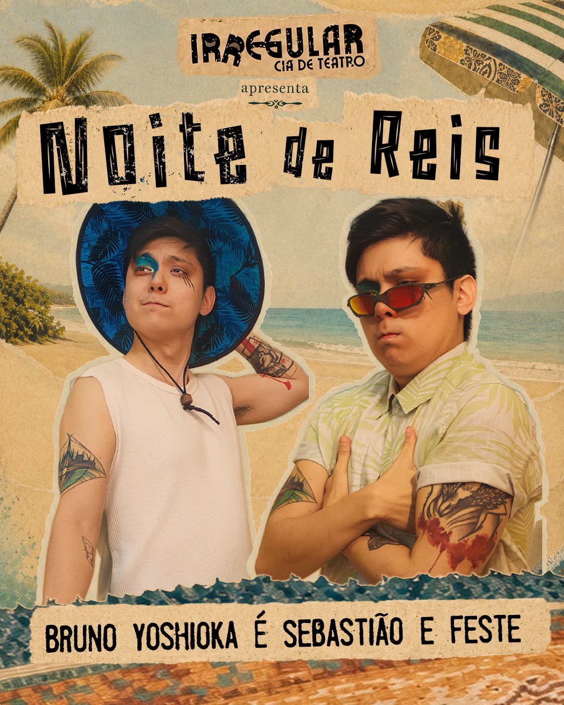 Pôster de Noite de Reis — Bruno Yoshioka é Sebastião e Feste